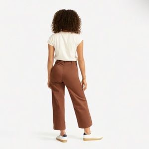 Everlane Wide Leg Crop Pant Woman’s 12 Brown Ochre Cotton